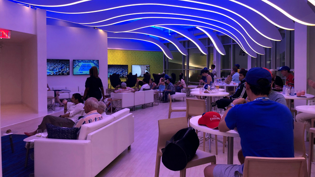 The Chase lounge is a welcome retreat from the hustle, bustle, and heat of the Billie Jean King National Tennis Center, and you can’t beat free snacks and beverages at a sporting event.